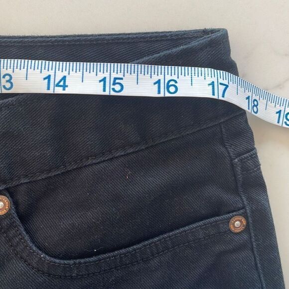 Lands' End Womens Straight Jeans Cotton Denim Stretch Fit 2 Black Size 14 Petite - Picture 6 of 8